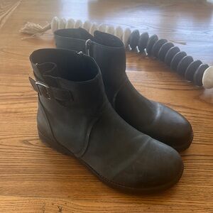 Women’s Birkenstock stowe blue leather ankle moto boots size 41 (10)